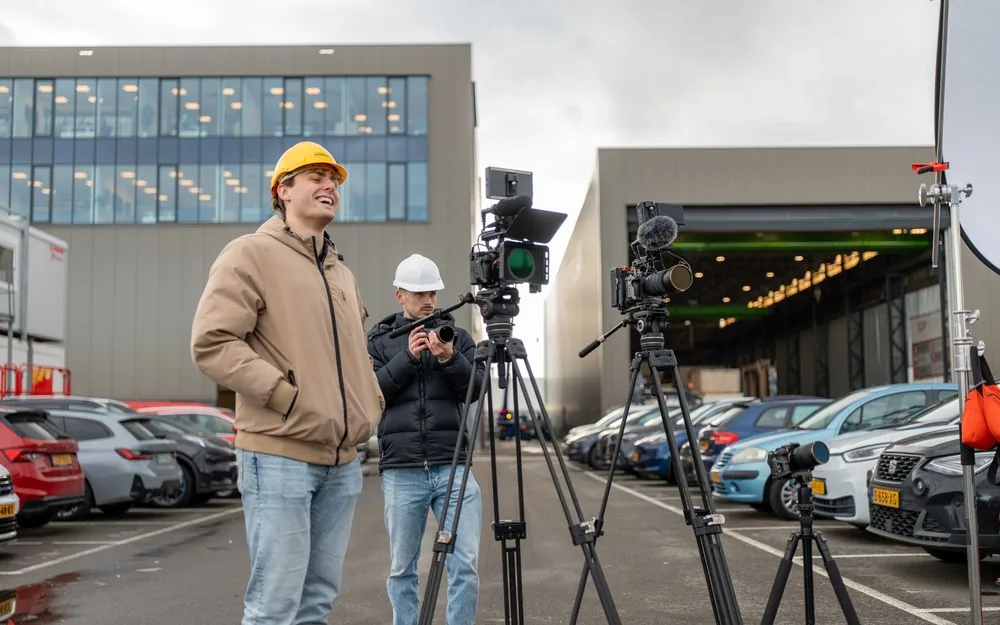De crew van Wolf op een draaidag bij Nederhoff
