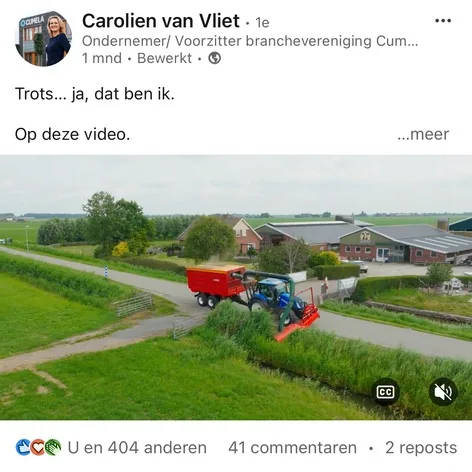 Bericht van Carolien van Vliet: "Trots... ja, dat ben ik. Op deze video."